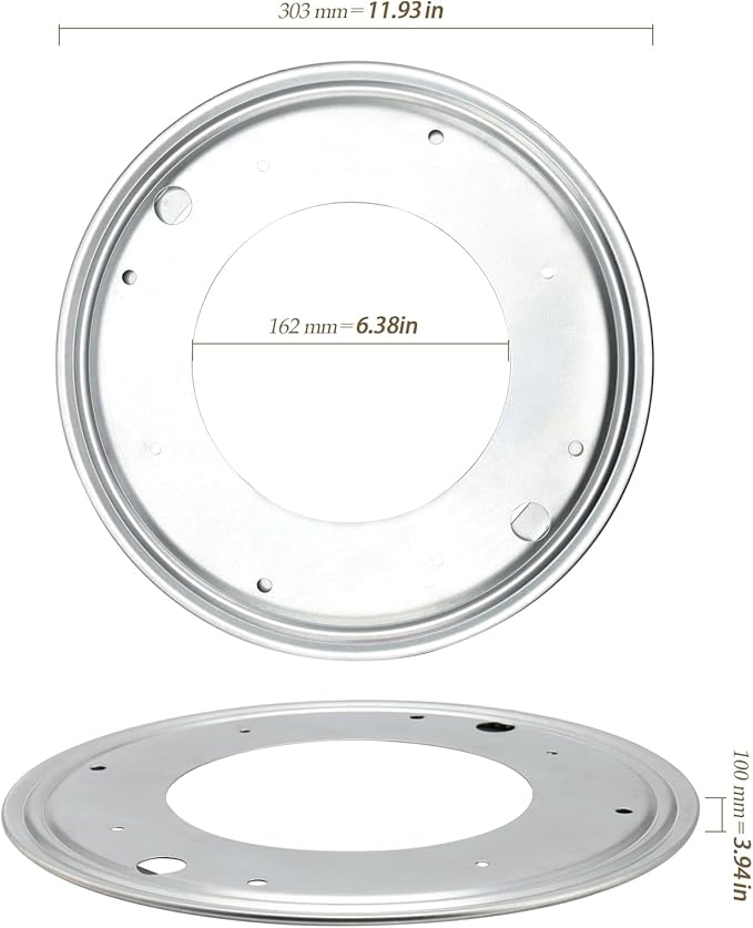6 PCS 12 Inch Lazy Susan Hardware, 360 Degree Rotating Heavy Duty Turntable Ball Bearing Plate, Round Turntable Swivel Base for Rotating Table, Book Case, Serving Tray, 1000 Loading Capacity