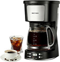 Programmable 12 Cup Drip Coffee Maker, Silver, Stainless Steel | Auto Brew, Keep Warm Function, Removable Filter Basket, Auto Shut-off, Clear Water Level Window,Silver and Black