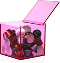 Coffee Capsule Storage Box Coffee Pod Holder Organizers Accessories Anti Dust Durable Clear Acrylic Box for House and Office Use, Pink, 5x5 In