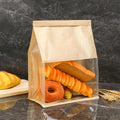 100 Pack Paper Bread Bags for Homemade Bread Sourdough Bread Bags Large Paper Bakery Bag with Window for Baked Food Packaging Storage, Brown(9x4.3x11 Inches)