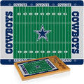 PICNIC TIME NFL Football Field Icon Glass Top Cutting Board & Knife Set, (Parawood & Bamboo)
