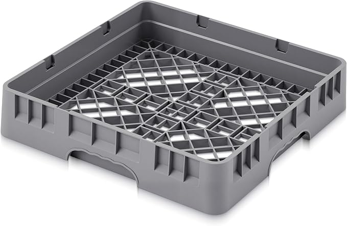 Aurelema 1 Pack Commercial Dishwasher Tray Rack, Commercial Dish Drying Rack, Polypropylene Full Size Flatware Tray for Hotel Canteen Kitchen Restaurant Tableware Plate and Bowl (Basic,Gray)