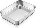 E-far Mini Lasagna Pan, Stainless Steel Rectangular Baking Pan, 9x7x2 Inch Sheet Cake Pan Metal Bakeware Toaster Oven Tray for Brownie Casserole, Deep Side & Heavy Duty, Anti-Rust & Dishwasher Safe