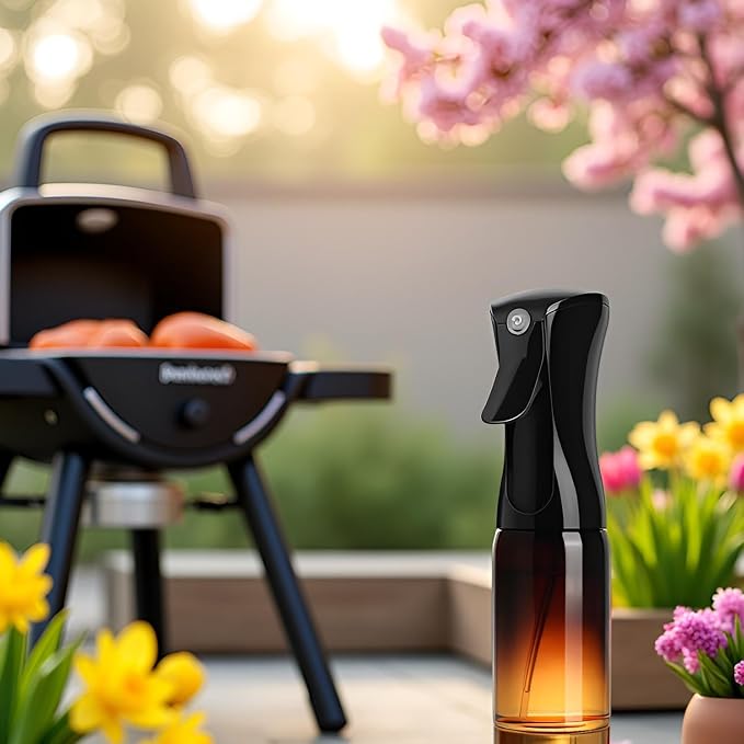 Mistifi oil spray Premium 150ml Glass.Dark Black Fine Mist Spray Bottle for Air Fryer, Olive Oil, Healthy Nonstick Frying, Commercial & Home Kitchen Use (150ml Glass bottle 2PS64102)