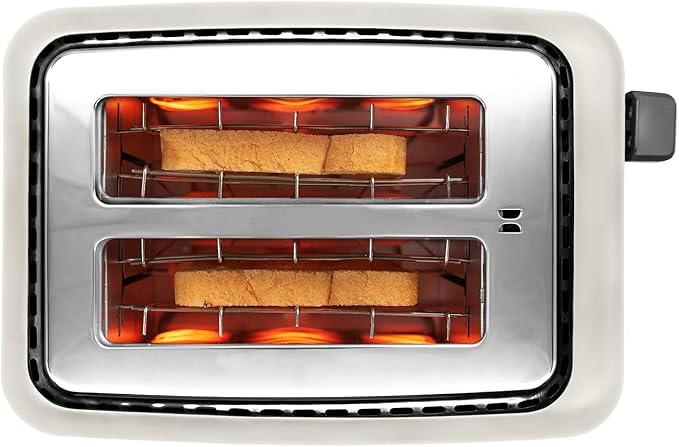 Livwell Matte 2-Slice Smart Touch Toaster with Color Screen Display - Kitchen Gifts - 6 Browning Levels, Timer Countdown, Adjustable Settings for Bagels, Gluten-Free & Multigrain Bread (Matte Cream)
