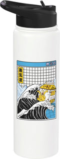 Banana Milk Carton Great Wave Kawaii Vaporwave Anime Stainless Steel Insulated Water Bottle