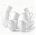 GBhome 12 OZ Off White Coffee Mugs, Ceramic Coffee Mugs Set with Large Handle for Man,Woman,Dad,Mom, Light Weight Coffee Mugs for Latte/Cappuccino/Cocoa/Milk, Dishwasher &Microwave Safe,12Pcs
