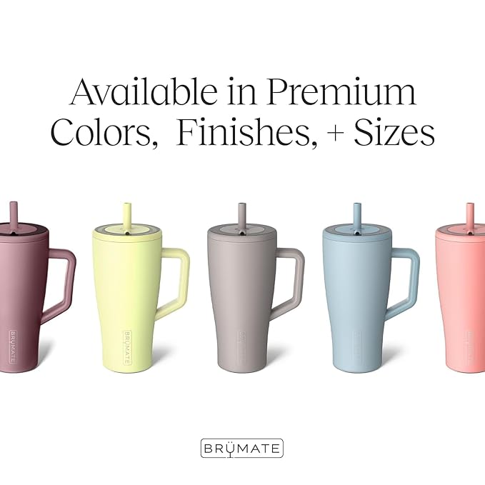 BrüMate Era 40 oz Tumbler with Handle and Straw | 100% Leakproof Insulated Water Bottle Tumbler with Lid and Flexible SoftSip Straw | Made of Stainless Steel | Cup Holder Friendly | 40oz (Glacier)