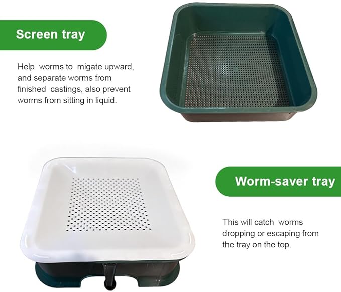 The Original VermiHut® Plus 5-Tray Worm Composter – Dark Green | Indoor & Outdoor Vermicomposting Bin | Sustainable Design for Food Waste Recycling
