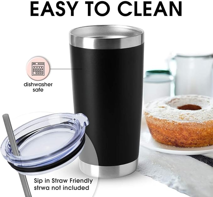 HASLE OUTFITTERS 20oz Tumblers Stainless Steel Mugs with Lid Double Wall Vacuum Insulated Coffee Cups for Cold & Hot Drinks (20oz-Mix, 12 Pack)