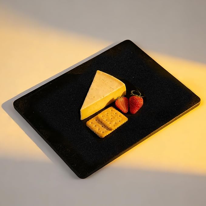 Granite Cutting Board 12x16 Inch, Marble Slab Pastry Board With Non-Slip Feet For Baking, Cheese, Charcuterie, Chocolate