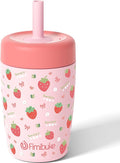 Fimibuke Kids & Toddler Cups Spill Proof, 12 OZ Insulated Sippy Cups for Toddlers Boys Girls, BPA-Free Toddler Straw Tumbler, Stainless Steel Kids Water Bottle with Twist Lids & Silicone Straw, 1 Pack