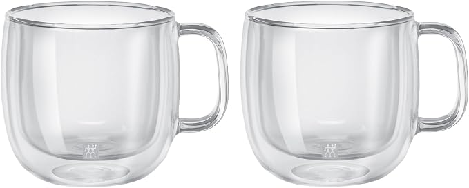 ZWILLING Sorrento Plus 2-pc Double-Wall Glass Cappuccino Mug Set,15-oz, 450ml