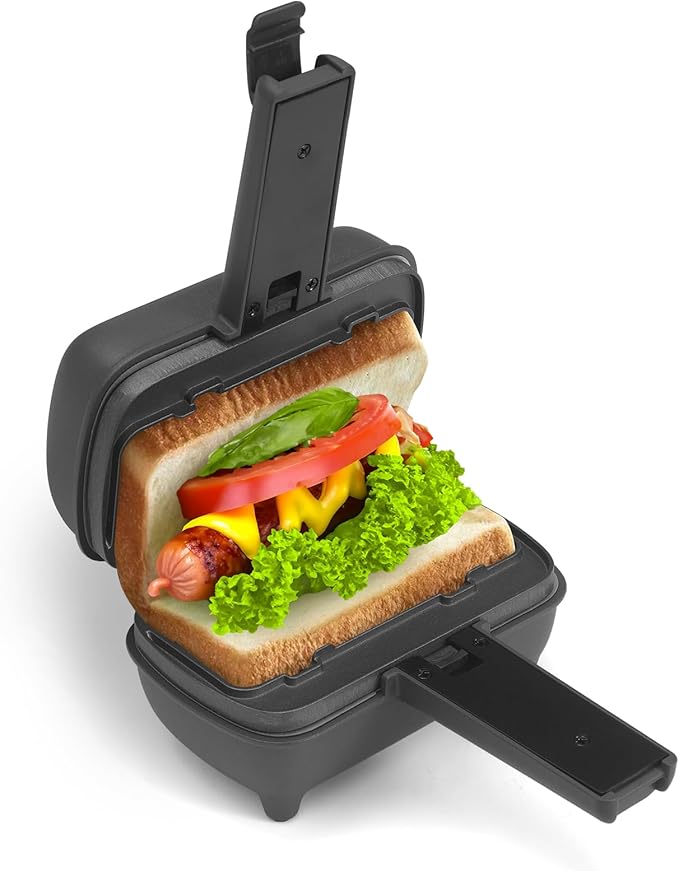 UVFAST Mini Sandwich Maker with Removable Plates: Portable Grilled Cheese Maker, Electric Breakfast Sandwichera with Non-Stick Plates, Hot Sandwich Maker Press for Cooking Breakfast, Grilled Cheese