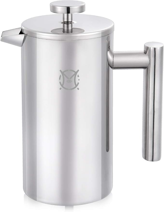 French Press Coffee Maker – 2 Cups Small Stainless Steel Coffee Maker Double Walled French Press 750ML/24OZ