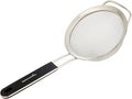 Restaurantware Fine Mesh Strainer 1 Count 12.6" x 5.5" x 2.3" with Silicone Handle Stainless Steel Extra Fine Mesh Strainer Heat-Resistant Handle Dishwasher-Safe for Rice, Quinoa, Pasta