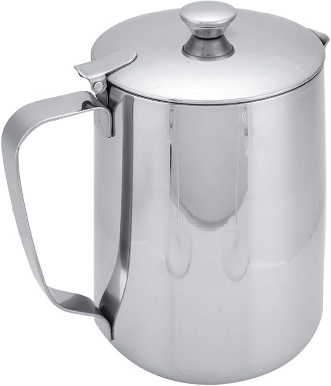 Frothing Pitcher Stainless Steel Coffee Cup Mug Milk Frothing Pitcher Jug with Lid for Latte Coffee Art(1500mL)
