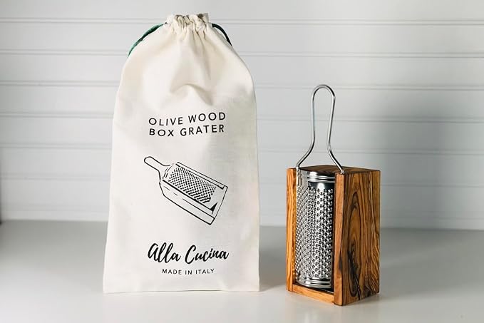 Italian Olivewood Parmesan Cheese Box Grater