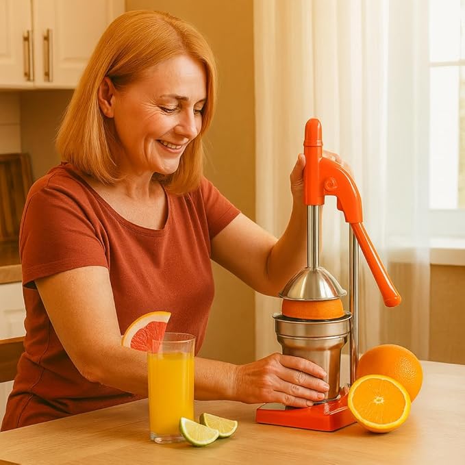 Effective Cast Iron Juicer Hand Press, Heavy Duty Manual Juicer Hand Press Cast Iron, Stainless Steel Lemon Squeezer for Home and Kitchen