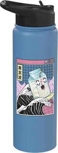 Surfing Milk Carton Kanagawa Wave Kawaii Anime Vaporwave Stainless Steel Insulated Water Bottle