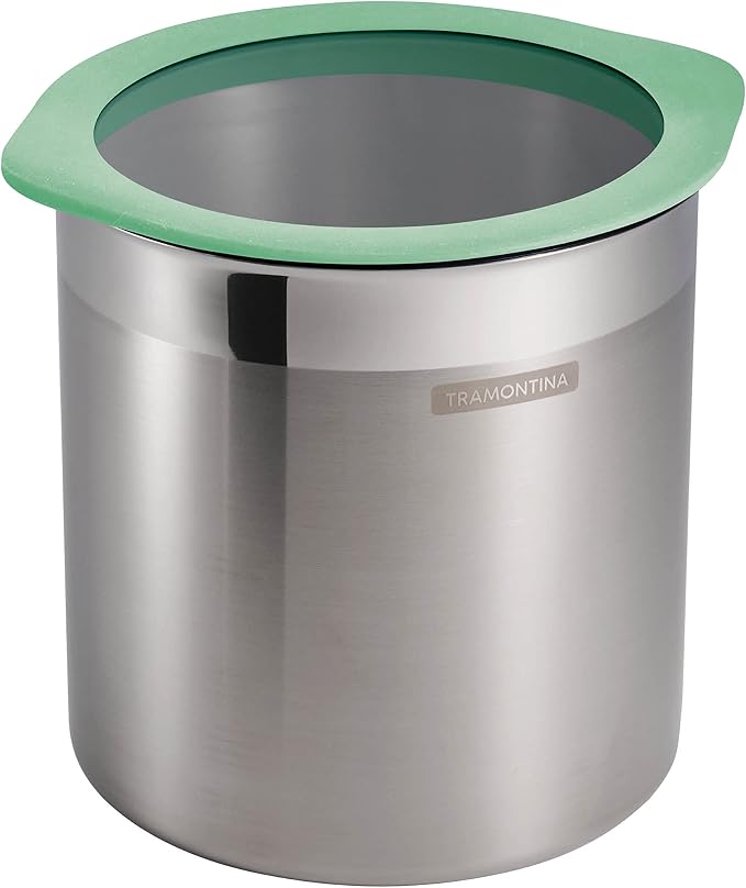 Tramontina 4-Piece Food Storage Containers with Silicone Lids, Stainless Steel Reusable Canister Set, Kitchen Pantry Organizer for Oats, Flour, Cereal, Sugar, Snacks (Mint Green)