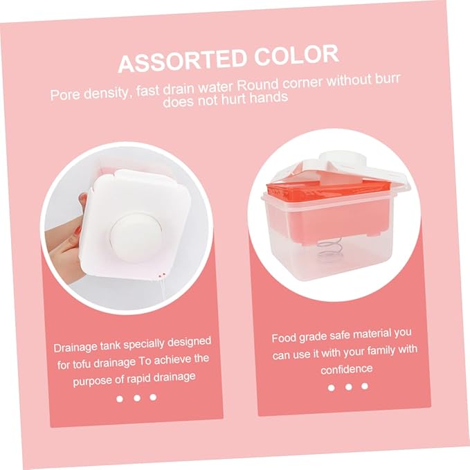 Tofu Drain Container Home Drain Box for Tofu Squeeze Easy to Clean Use for Silken Firm Extra Firm Compact Design for Kitchen Use