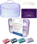 kinsho Lunch Boxes for Boys Teens Adults - Bento Box Set with Insulated Bag and Ice Pack, 6 Compartment Leak Proof Food Container, BPA-Free, Microwave Safe, Ideal for School & Work, Purple