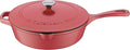Cuisinart Chef's Classic Enameled Cast Iron Dutch Oven with Lid, Porcelain Enameled Interior, Oven Safe, Induction Compatible, 12-Inch, Chicken Fryer, Peony Pink