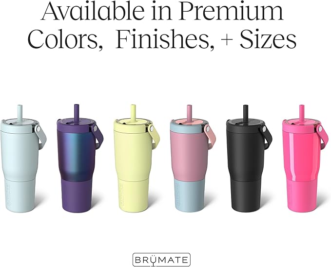 BrüMate Resa 25oz 100% Leakproof Travel Tumbler w/Handle & Straw | Flexible SoftSip Straw | Silicone Sleeve for Durability | Stainless Steel | Cup Holder & Travel Friendly Water Bottle (Prickly Pear)