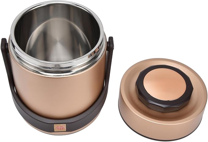 Straight Empty Food Holder Stainless Steel Lunch Box Bento Box Snack Containers Insulation Lunch Box High Capacity 1.5l Stainless Steel Portable Heat Preservation Vacuum Bento Box For Adults(Gold)
