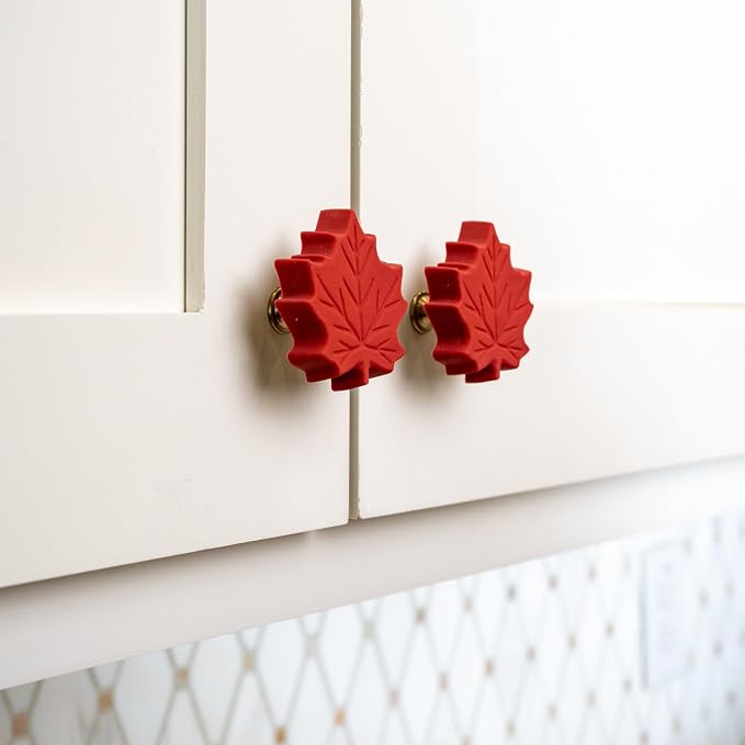Knobēz: Decorative Knob Covers - Fall Leaf - 12pk - Stretch Over Hardware Decorations, Cozy Seasonal Autumn Colors, Kitchen-Bathroom-Dressers-Home