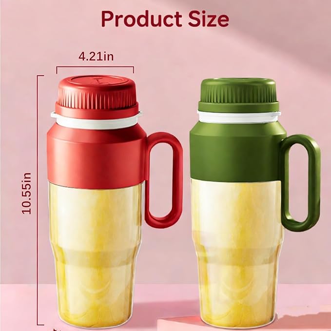 Portable Blender for Smoothies – Personal Blender & Juicer with 38-Blade Stainless Steel, USB Rechargeable Cordless for Home/Office/Gym (green)