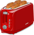 SEEDEEM 4 Slice Toaster, Extra Wide Slots Bread Toaster with 6 Shade Settings, Bagel/Cancel/Defrost/Reheat Functions, Removable Crumb Tray, Auto Shut-Off, Red