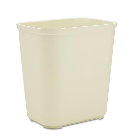 Rubbermaid Commercial Products Fire Resistant Wastebasket 7GAL/28 QT Beige for Hospitals/Schools/Hotels/Offices