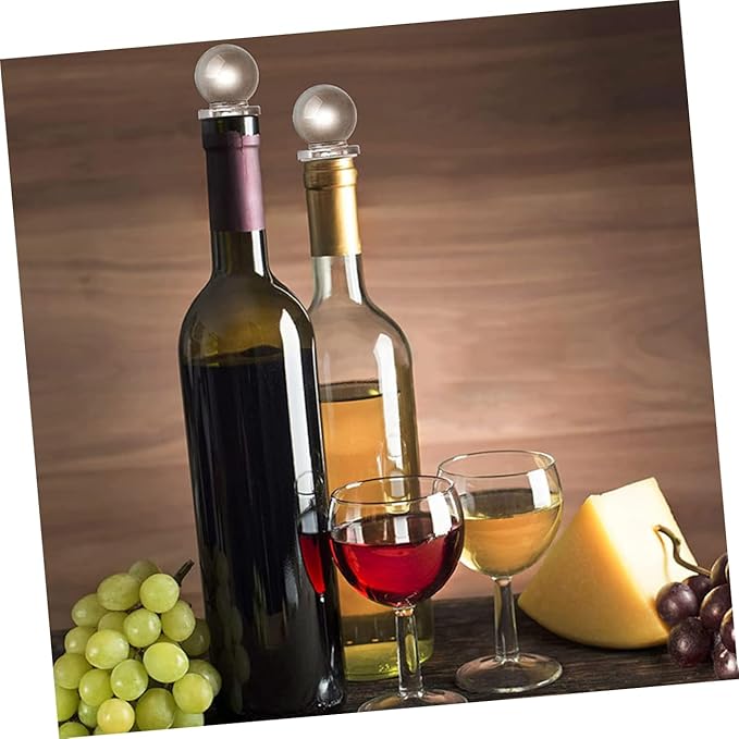 Unomor 24pcs Glass Ball Wine Stoppers Aroma Container Stoppers for Wine Bottles Glass Reliable Sealing for Freshness Convenient Decorative