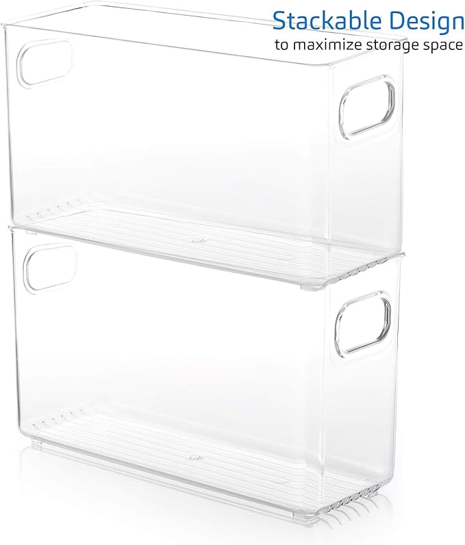 StorageBud Pantry Organization And Storage - Refrigerator Organizer Bins - Stackable Clear Fridge & Freezer Organizer - Great For Pantry, Storage, Fridge, Freezer