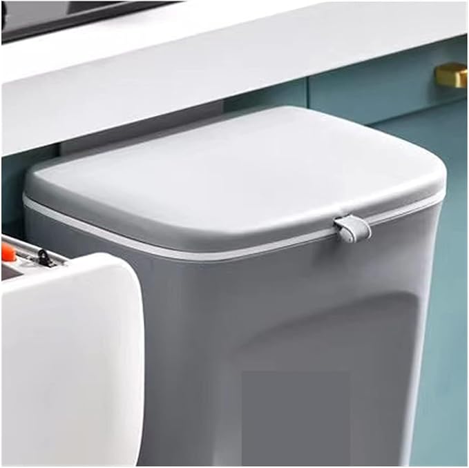 Hanging Trash Can, Kitchen Garbage Bin Waste Bins, Kitchen Trash Can with Cover, Household Cabinet Door, Wall Mounted Toilet, Living Room, Creative Paper Basket