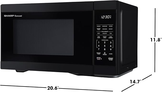 Sharp SMC1161KB 1.1 cu. ft. 1000W Black Countertop Microwave Oven