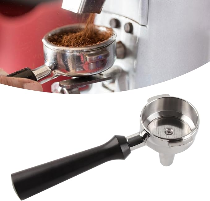 TOPINCN 58mm Coffee Portafilter with Wooden Handle, Stainless Steel, Commercial Grade, Compatible with EXPOBAR, RANCILIO, FAEMA, GEMILAI