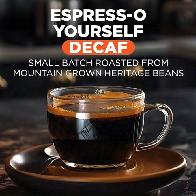 Maud's Decaf Espresso Roast Coffee Pods, 36 ct, Decaffeinated Dark Roast Single Serve Pods – 100% Arabica Coffee, Compatible with Keurig K Cups Maker