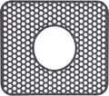 Silicone Sink Protectors for Kitchen - Non-Slip Heat Resistant Grid Mat for Farmhouse Porcelain Stainless Steel, Protects & Cushions Your Sink(Black 1PCS, 12.4"x10.4" Center Drain)