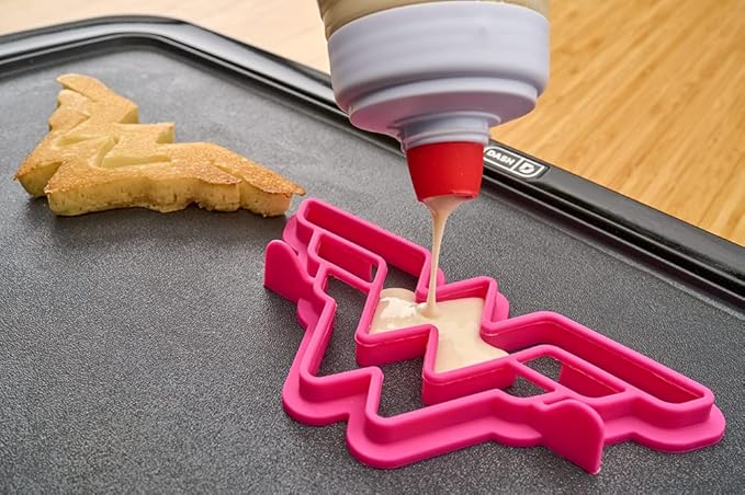 Whiskware Pancake Art Kit with Batter Mixer, BlenderBall Wire Whisk and 2 Justice League Pancake Shapers