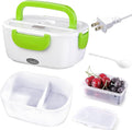 INVODA Electric Lunch Box 110V Food Heating Lunch Hot Box Portable Insulated Bento Box Electric Lunch Container for Office Travel Home (Green)