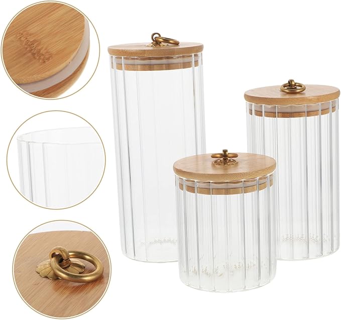 3pcs Small Jars Lids Bins Lids Sealed Storage Tubs for Meal Prep Containers Kitchen Storage