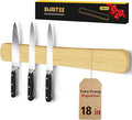 Swaitee Magnetic Knife Holder for Wall, 18 Inch Bamboo Magnetic Knife Strip, Kitchen Storage Organizer, Fridge Side Mount, Housewarming Gifts for New Home