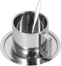 Coffee Cup Set,3PCS/Set Insulated Stainless Steel Double Walled Mugs Milk Tea Cup with Spoon Set(280ml)