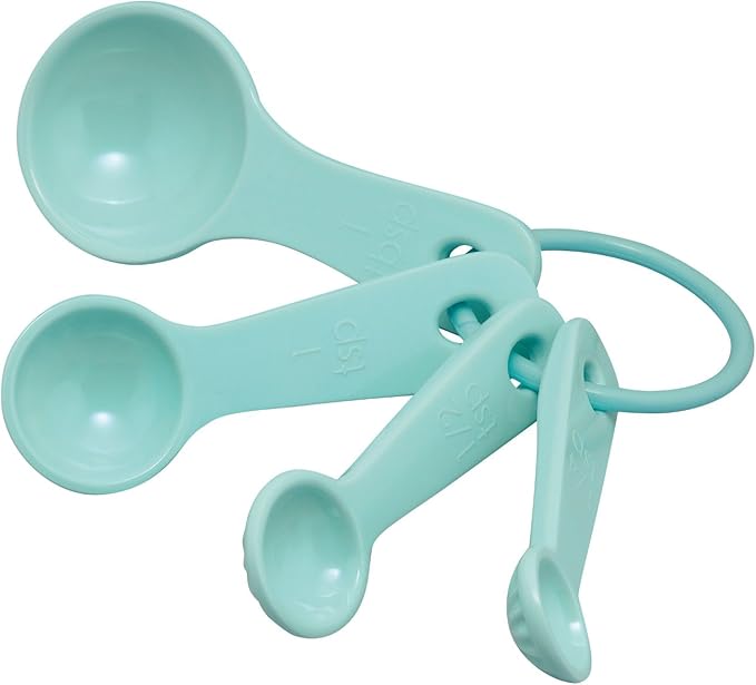 Gourmet Art Latte Measuring Cups and Spoons Set, Blue for Indoors Outdoors Use, Party, Wedding, Birthday and Everyday Use.