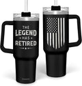 SANDJEST Retirement Gift for Men - 40oz Stainless Steel Insulated Coffee Tumbler with Lid & Straw, Gift Ideas for Boss Coworkers Fathers Husband, Christmas Birthday