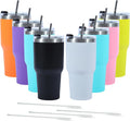 8 Pack 30oz Insulated Tumbler with Lids and Straw, Stainless Steel Travel Coffee Tumbler,Powder Coated Travel Mug (Mixed color)