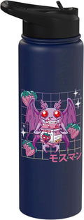 Kawaii Mothman Strawberry Milk Shake Carton Stainless Steel Insulated Water Bottle